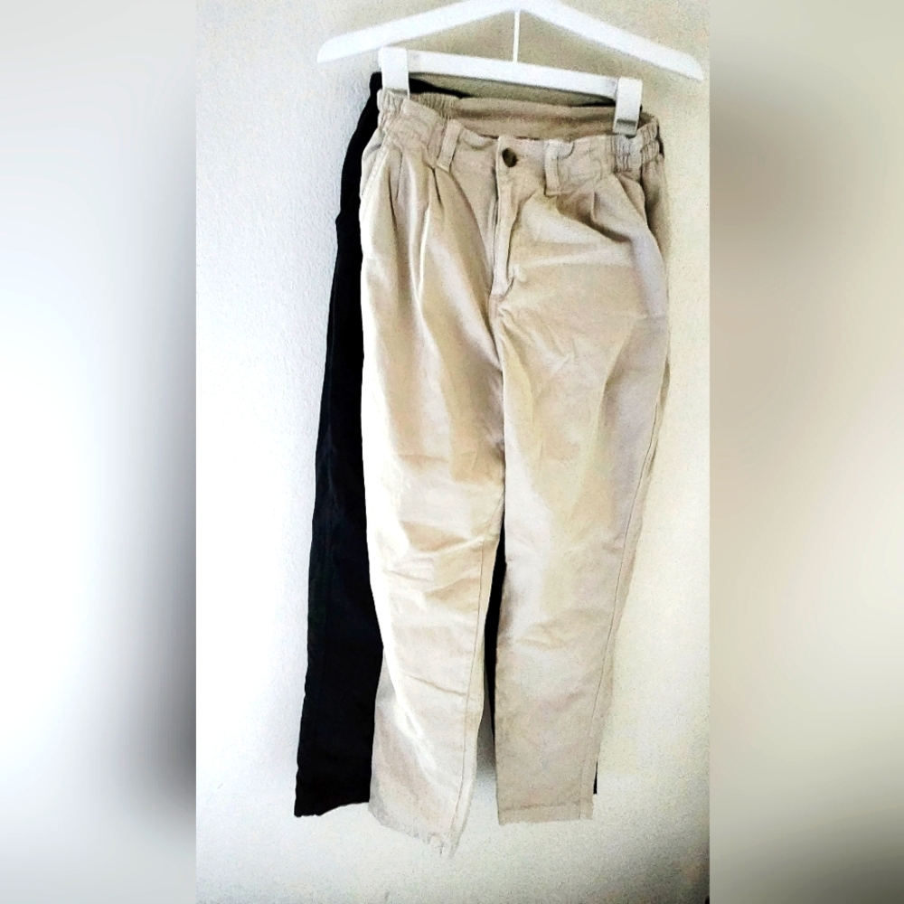 American Eagle Outfitters  Khaki & Black Bundle Women's Stretch Waist Pants Sz 2